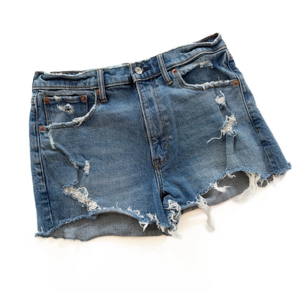 Abercrombie & Fitch Shorts Womens 28 6 The Mom High Rise Cut Off Distressed